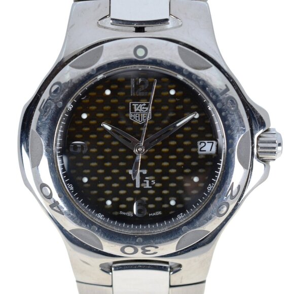 Vintage 37mm Men's Tag Heuer Titanium Kirium Swiss Watch Ref WL1180 on Bracelet!